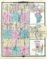 Waushara, Necedah, Wautoma Village, Juneau, Wisconsin State Atlas 1881